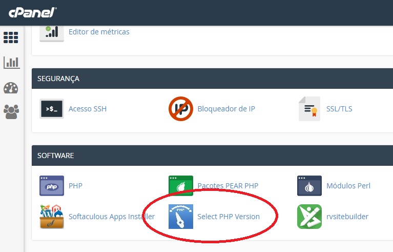 alterar versao do php no cpanel 1