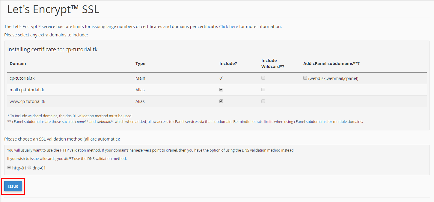 Inserir lets encrypt por domínio - passo 2