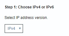 escolha o tipo de ip